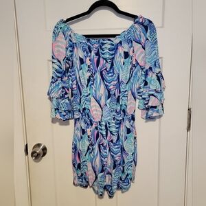 Lilly Pulitzer Blue and Pink Patterned Top